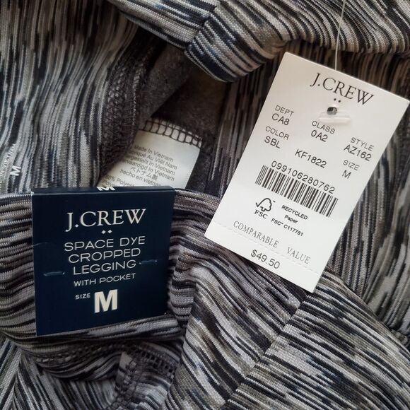 NEW J. Crew Gray Space Dye Cropped Leggings - Picture 6 of 13